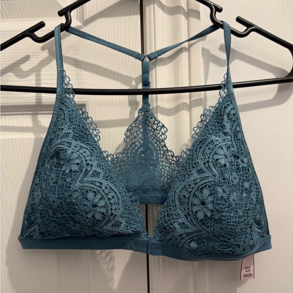 Teal Victoria Secret Lace Racerback Bralette